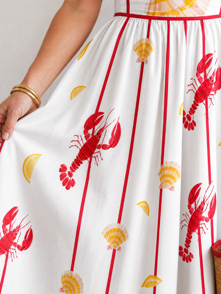 Coriselle | Lobster Shell Print Midi Dress